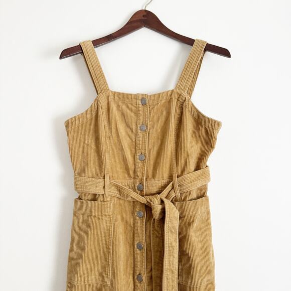 FREE PEOPLE x LEVI'S Calla Corduroy Belted Midi Dress Tan Small S - Picture 4 of 11